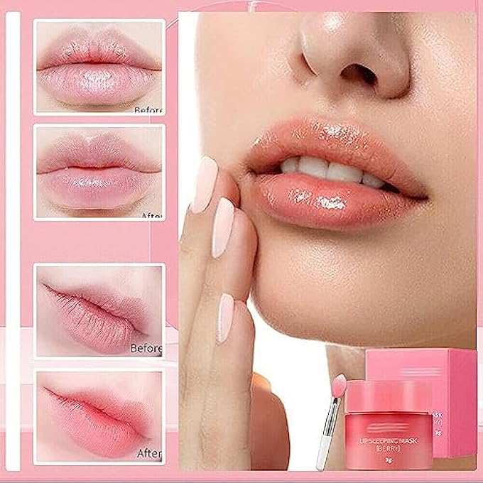 rayihni LIP SLEEPING MASK, LIP SLEEPING CARE MASK, LIP CARE CREAM MOISTURIZE HYDRATE EXFOLIATE REPAIR DRY AND CHAPPED LIP, LIP BALM FOR MOISTURE LIP CARE, 20G (2PCS) - Image 3